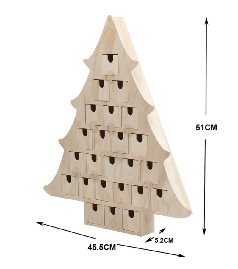 Calendrier de l'avent en bois personnalisable