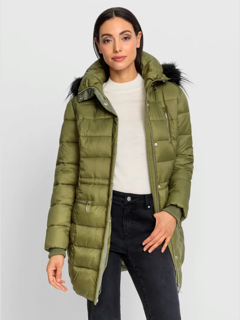 Parka pour femme fausse fourrure