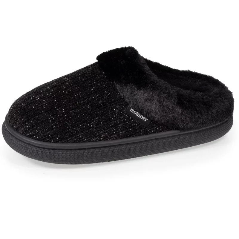 Chaussons mules Isotoner noir